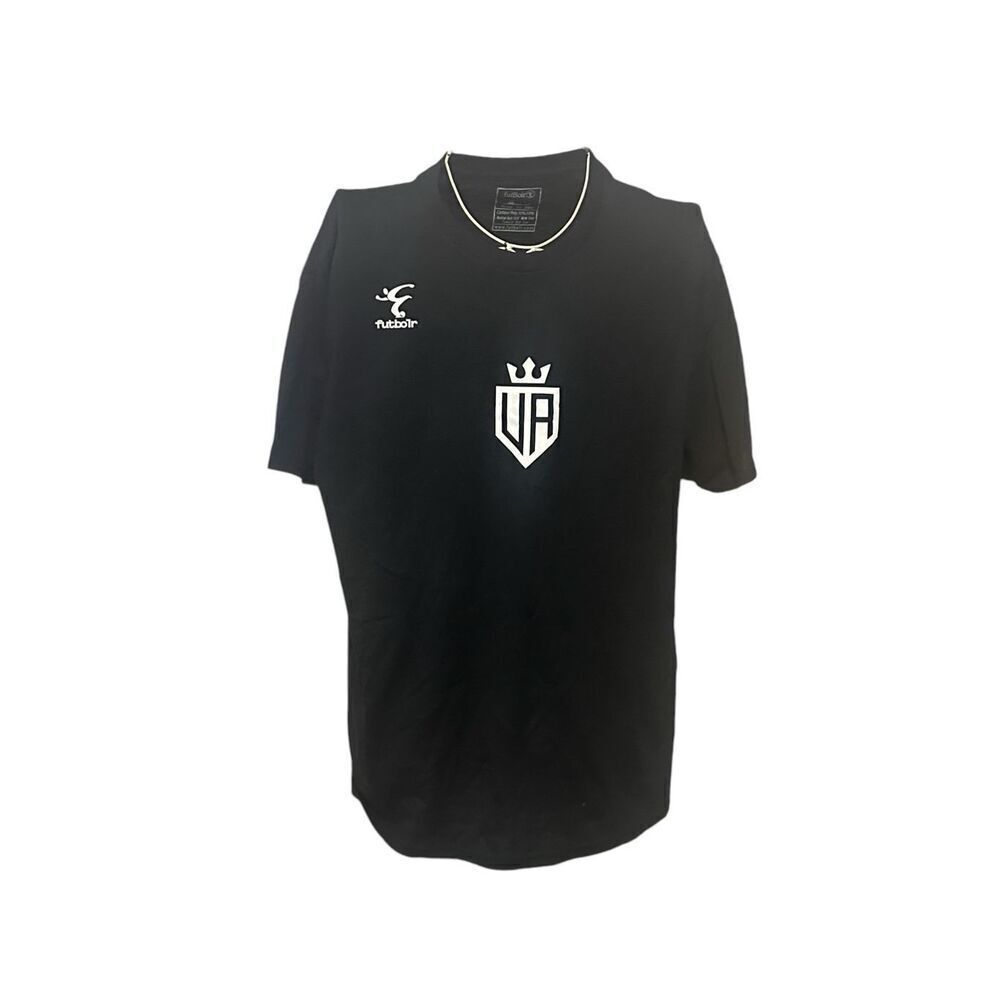 Nice Futbolr Clothing large solid black Short Sleeve USA Made Cotton T Shirt Gra